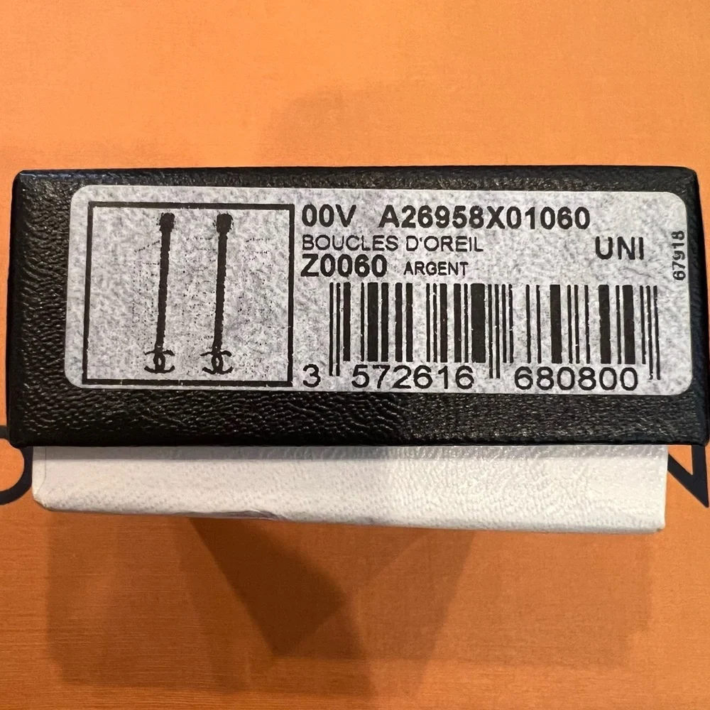 CHANEL Silver Chain Logo Earrings - Picture 7 of 10